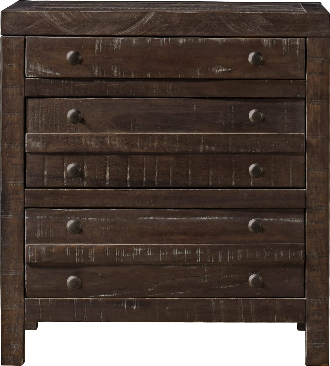 Townsend Three Drawer Solid Wood Nightstand in Java – view 3