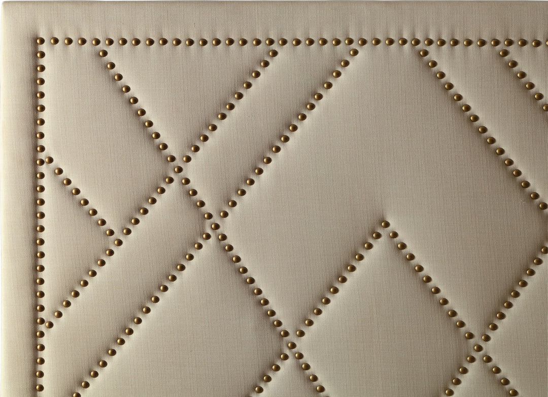 Vienne Full-size Nailhead Patterned Upholstered Headboard in Powder – view 3