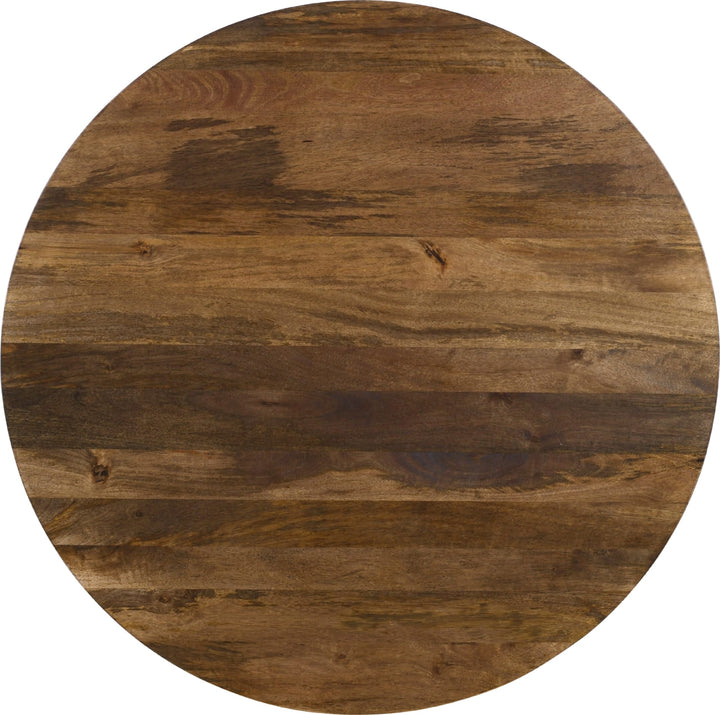 Virton Solid Wood Round Coffee Table in Smoked Brown – view 4