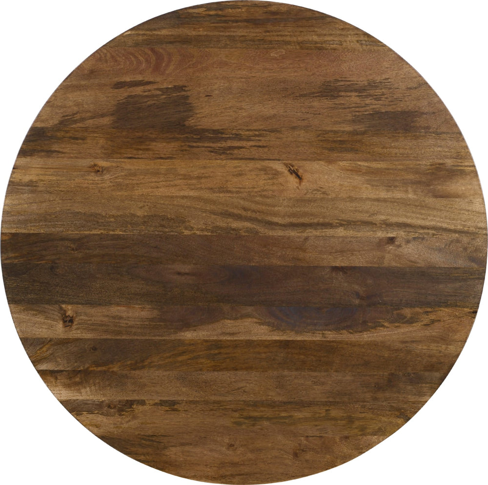 Virton Solid Wood Round Coffee Table in Smoked Brown – view 4