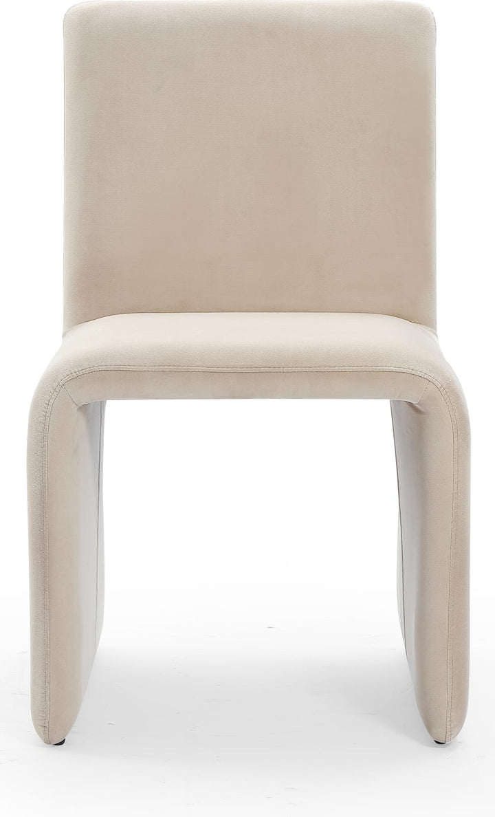 Winston Fully Upholstered Side chair in Sand Velvet – view 2