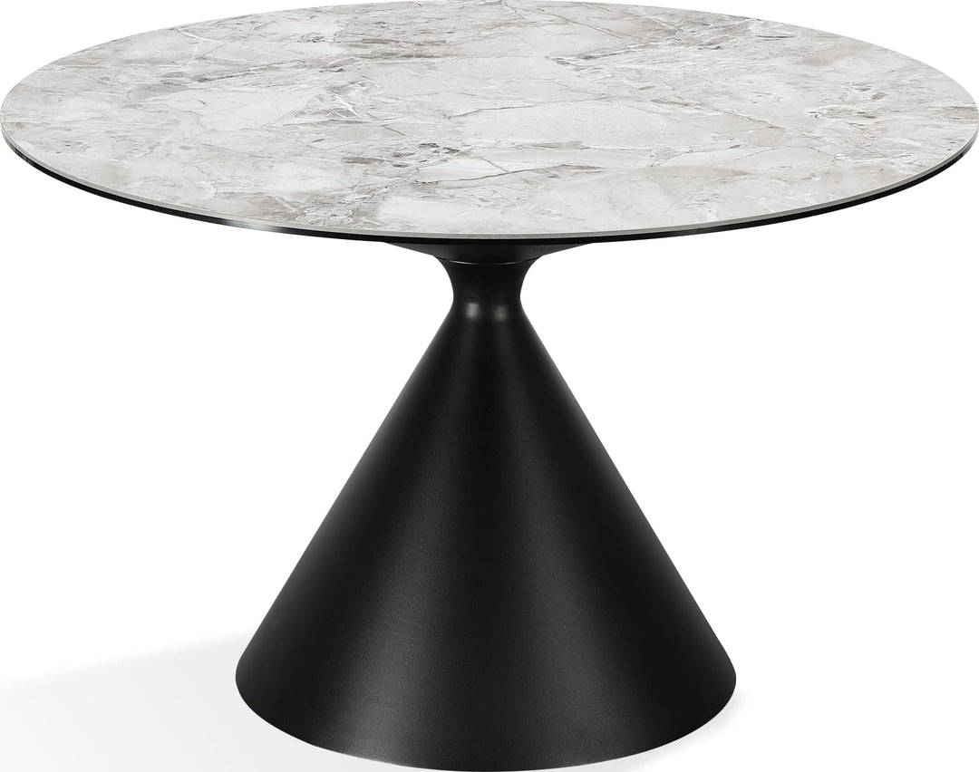 Winston Stone Top Metal Base Round Dining Table in Grigio – view 5