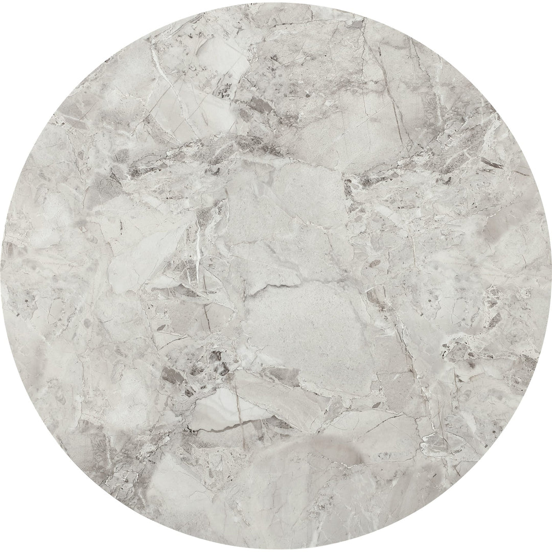 Winston Stone Top Metal Base Round Dining Table in Grigio