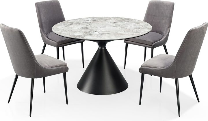 Winston Stone Top Metal Base Round Dining Table in Grigio – view 7