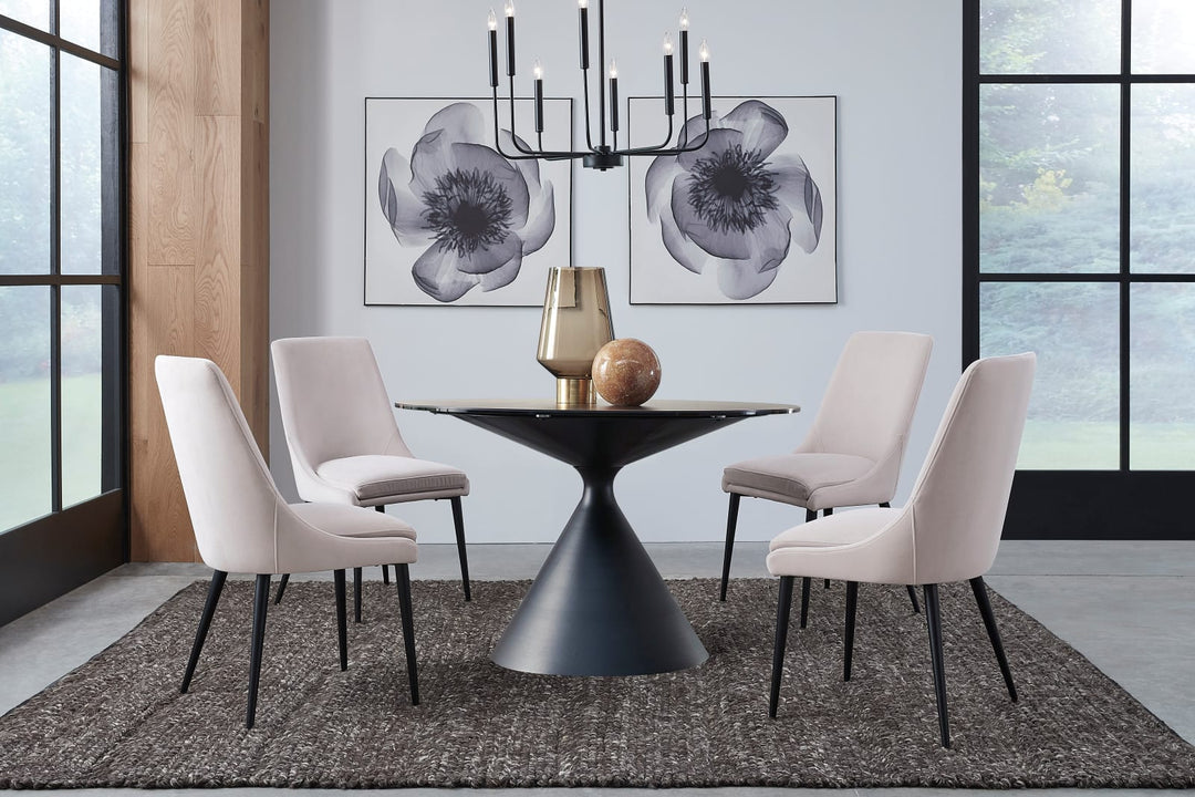 Winston Upholstered Metal Leg Dining Chair in Ash Grey and Black – view 2