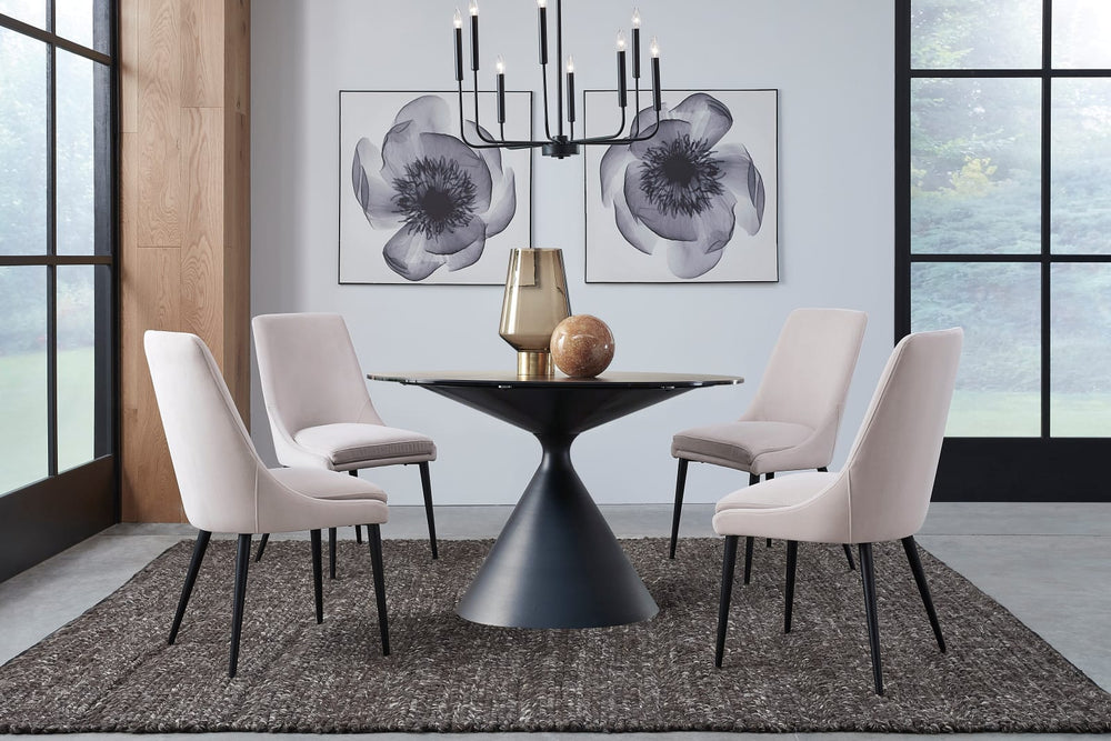 Winston Upholstered Metal Leg Dining Chair in Ash Grey and Black – view 2