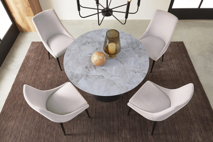 Winston Upholstered Metal Leg Dining Chair in Ash Grey and Black – view 3