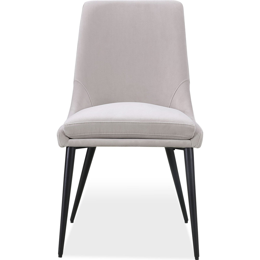 Winston Upholstered Metal Leg Dining Chair in Ash Grey and Black