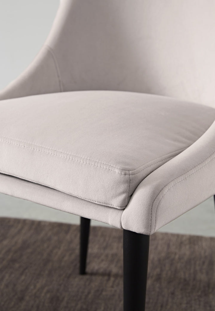 Winston Upholstered Metal Leg Dining Chair in Ash Grey and Black – view 7