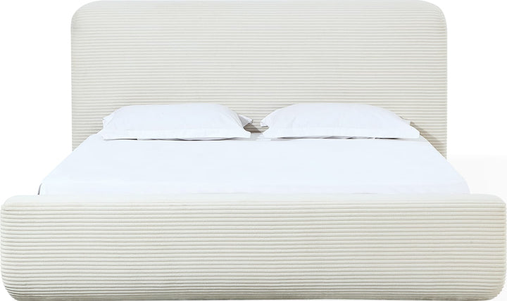 Wisteria Queen-size Upholstered Platform Bed in Frosty Corduroy – view 5