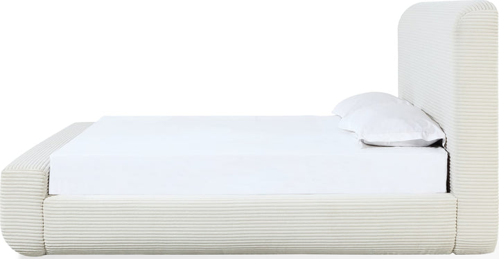 Wisteria Queen-size Upholstered Platform Bed in Frosty Corduroy – view 8