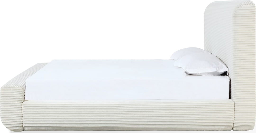 Wisteria Full-size Upholstered Platform Bed in Frosty Corduroy – view 8