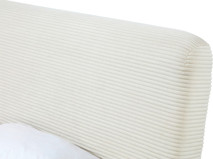 Wisteria Queen-size Upholstered Platform Bed in Frosty Corduroy – view 9