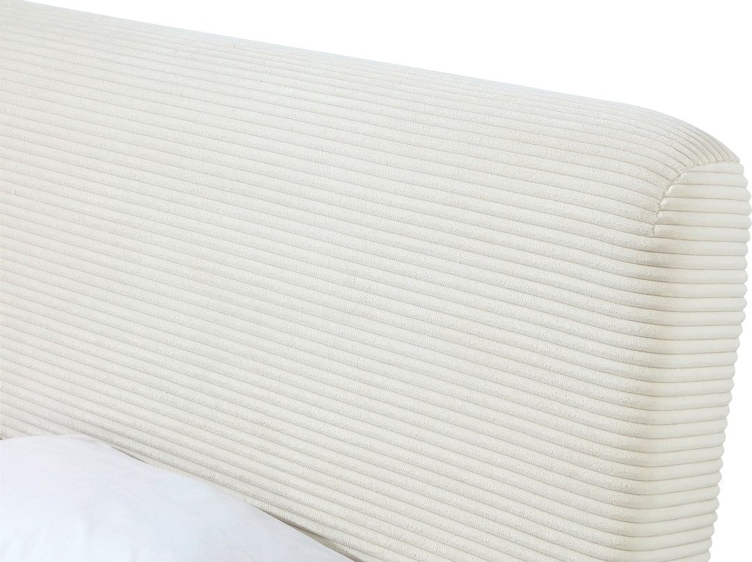 Wisteria Queen-size Upholstered Platform Bed in Frosty Corduroy – view 9