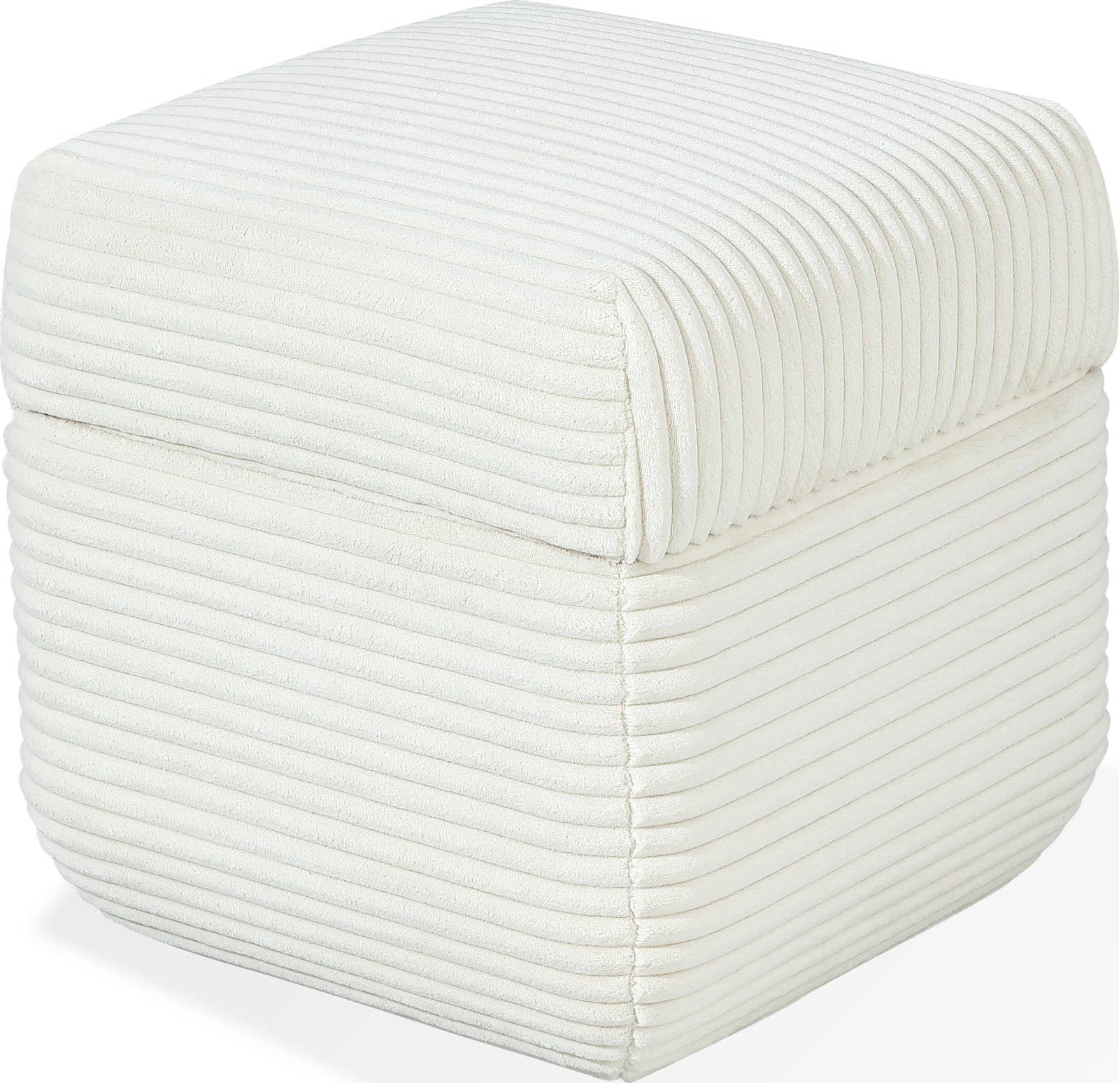 Wisteria Upholstered Storage Ottoman in Frosty Corduroy – view 2