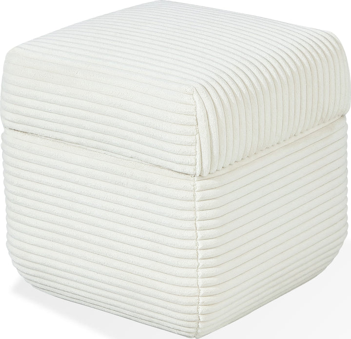 Wisteria Upholstered Storage Ottoman in Frosty Corduroy – view 2