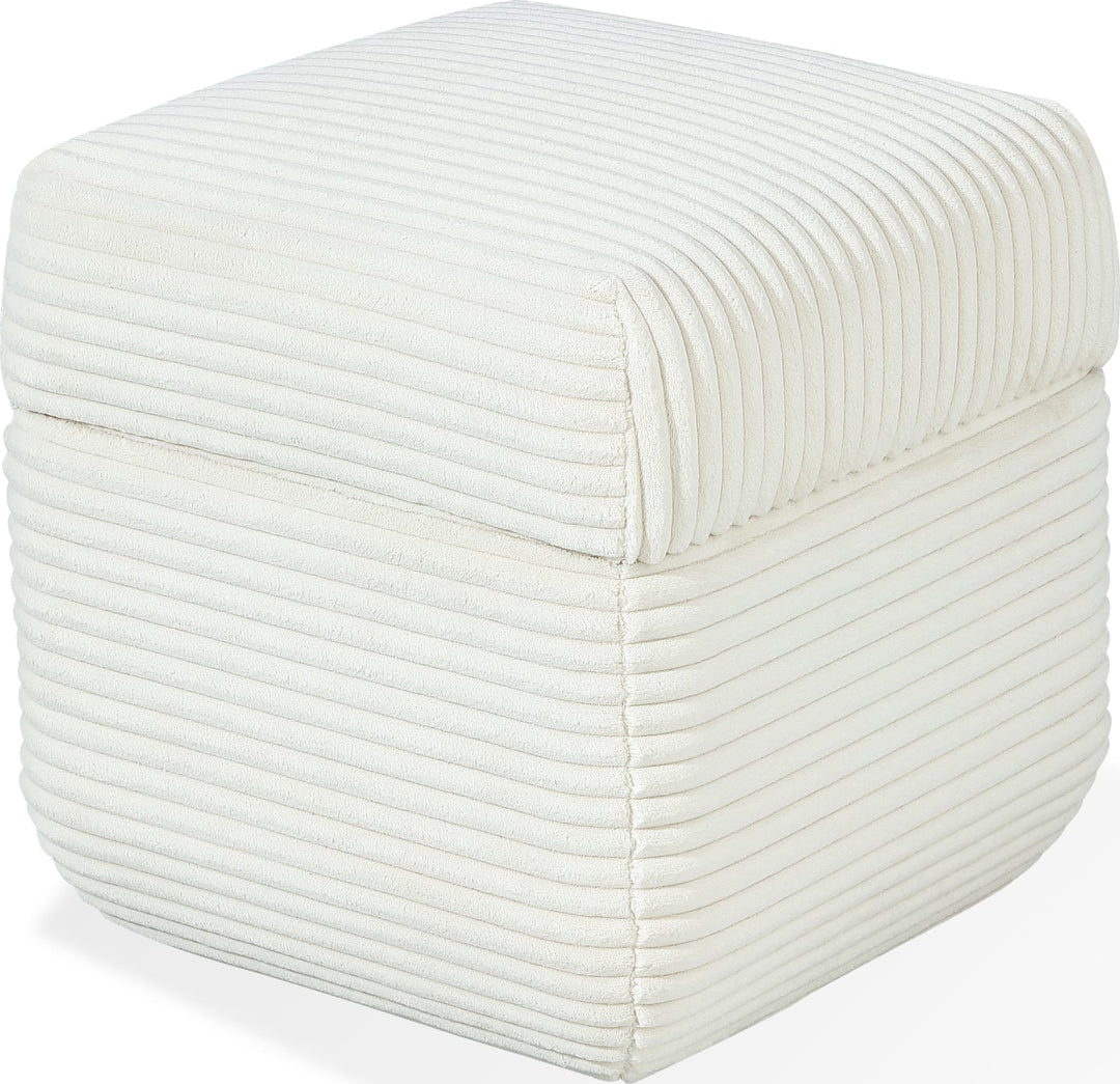 Wisteria Upholstered Storage Ottoman in Frosty Corduroy – view 2