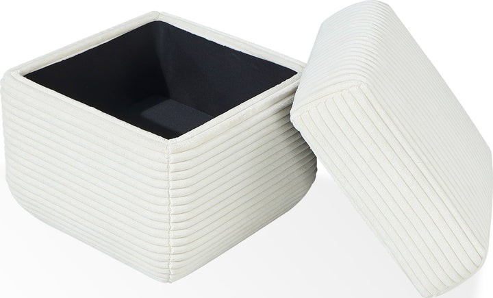 Wisteria Upholstered Storage Ottoman in Frosty Corduroy – view 3