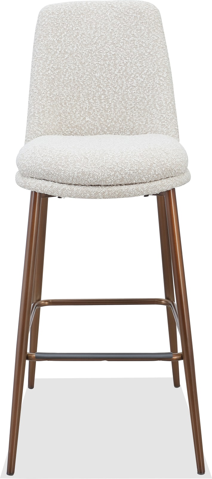 Wyatt Upholstered Bar Stool in Ricotta Boucle and Bronze Metal