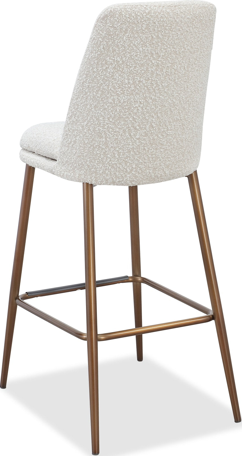 Wyatt Upholstered Bar Stool in Ricotta Boucle and Bronze Metal – view 4