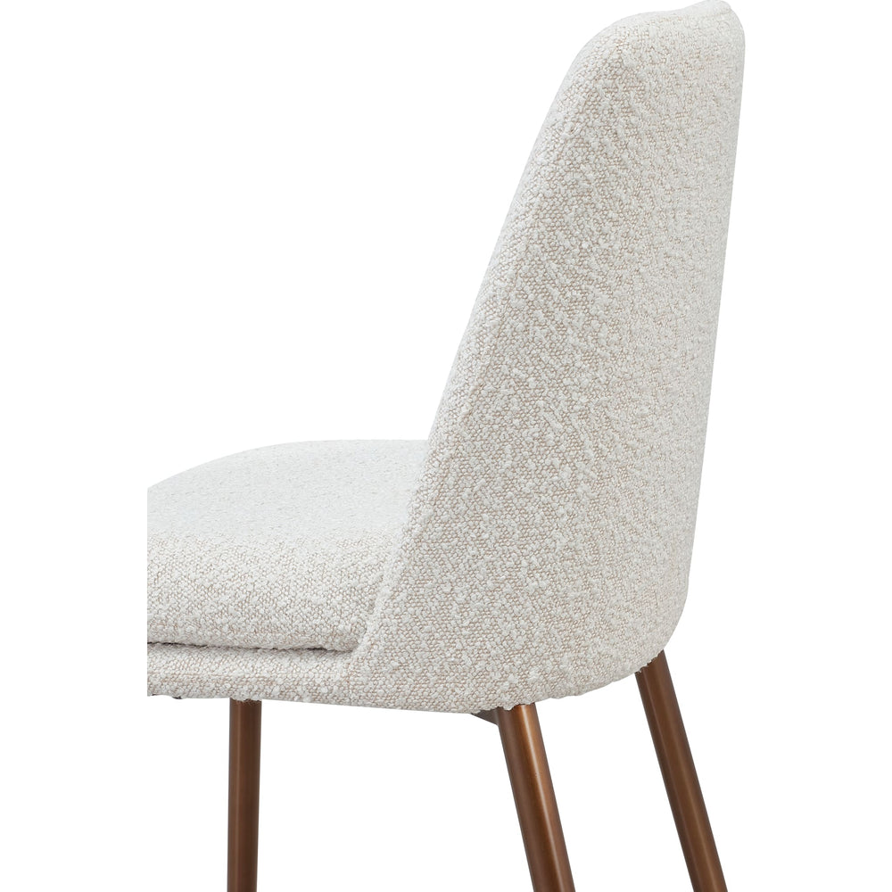 Wyatt Upholstered Bar Stool in Ricotta Boucle and Bronze Metal
