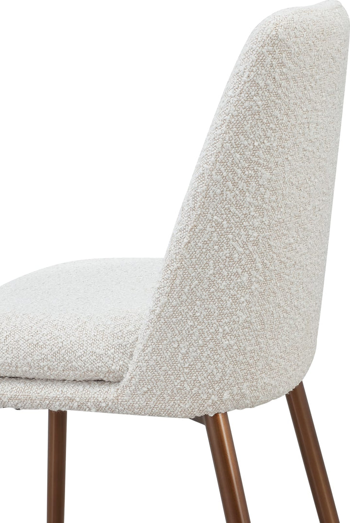 Wyatt Upholstered Bar Stool in Ricotta Boucle and Bronze Metal – view 5