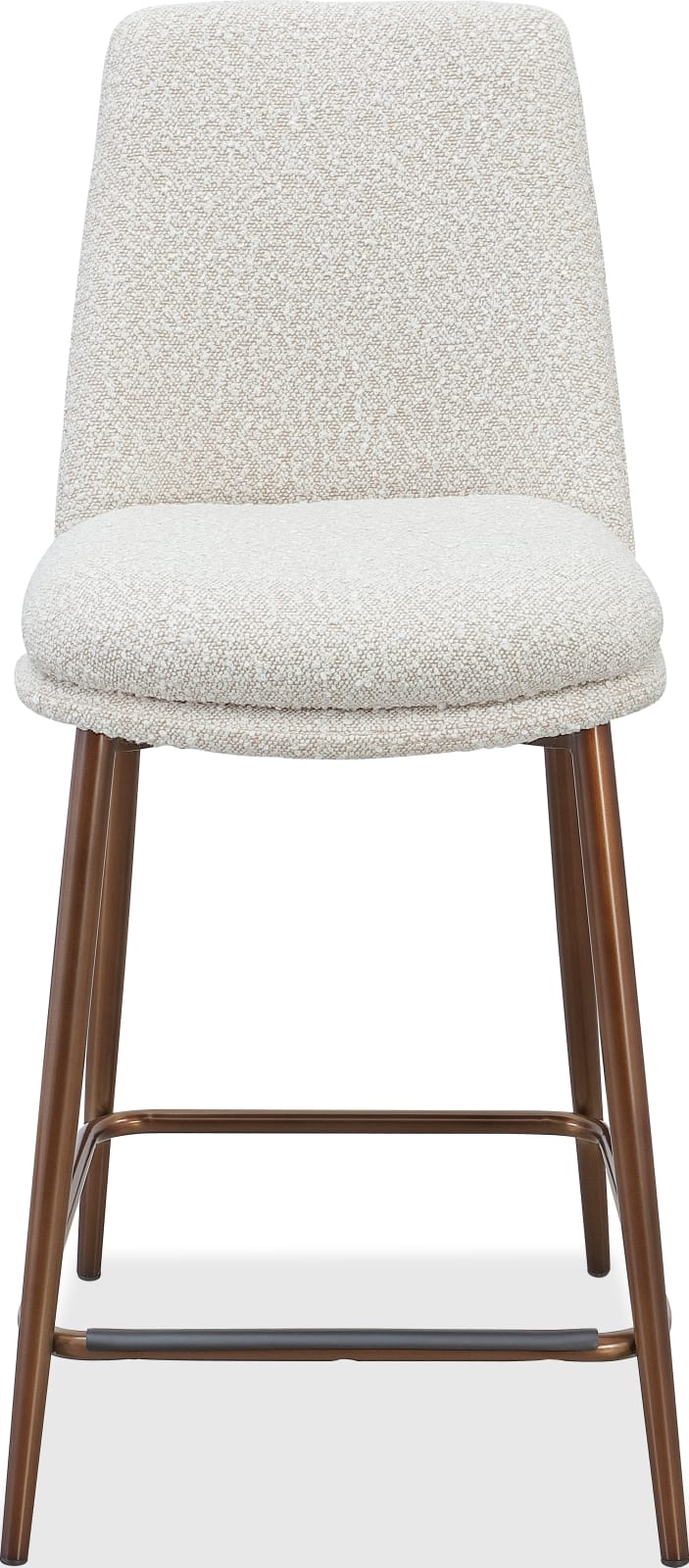 Wyatt Upholstered Counter Stool in Ricotta Boucle and Bronze Metal