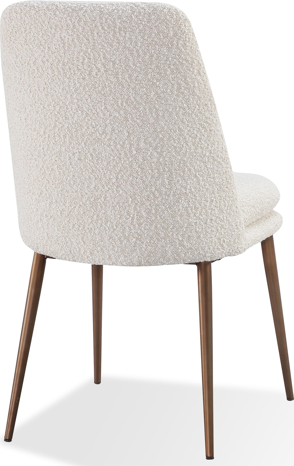 Wyatt Upholstered Dining Chair in Ricotta Boucle and Bronze Metal – view 4