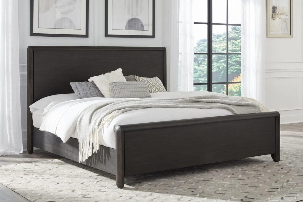 Xolani Queen-Size Acacia Wood Platform Bed in Jaguar
