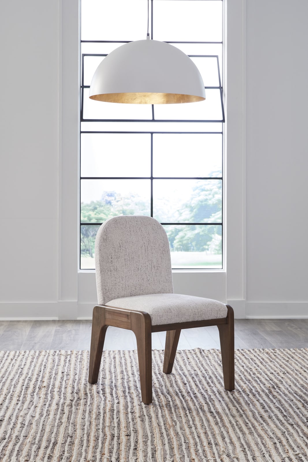 Xolani Chenille Upholstered Dining Chair in Chinchilla and Impala