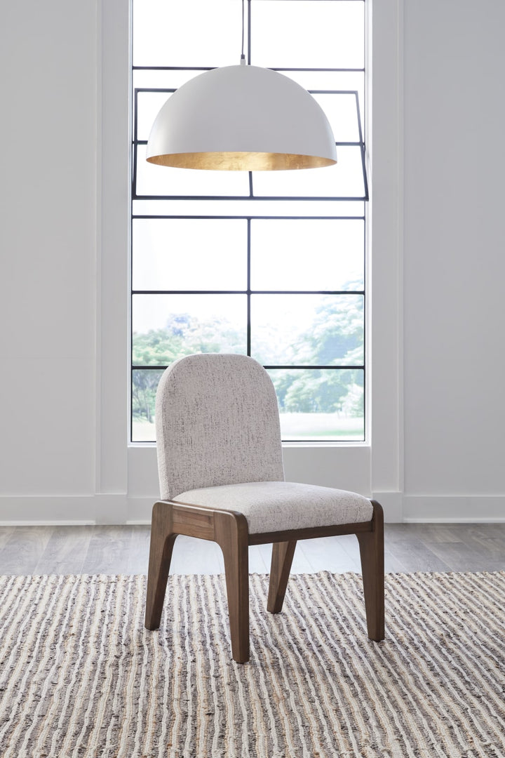 Xolani Chenille Upholstered Dining Chair in Chinchilla and Impala
