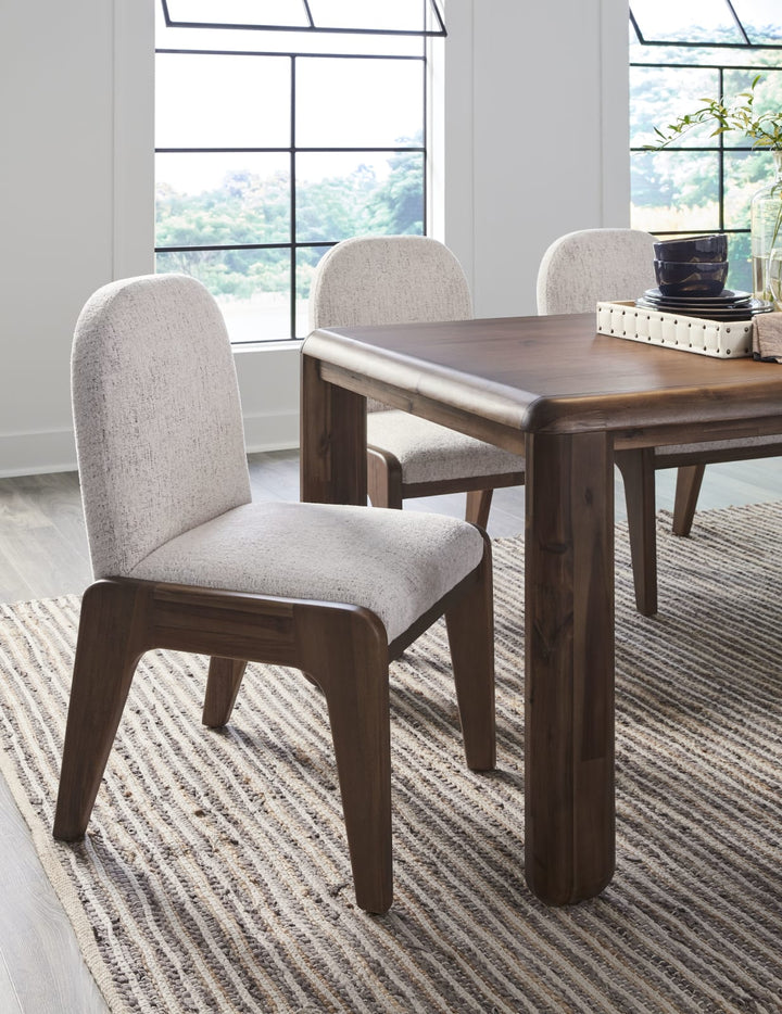 Xolani Chenille Upholstered Dining Chair in Chinchilla and Impala – view 7