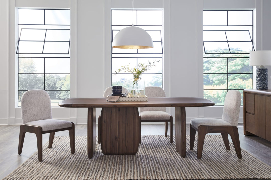 Xolani Chenille Upholstered Dining Chair in Chinchilla and Impala – view 8