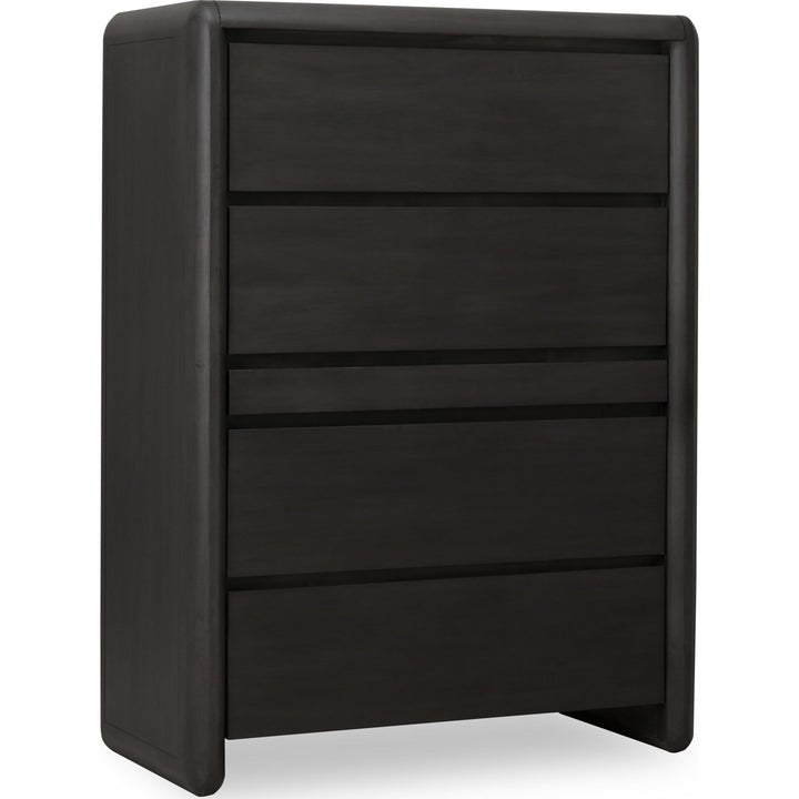 Xolani Five Drawer Acacia Wood Chest with Jewelry Tray in Jaguar