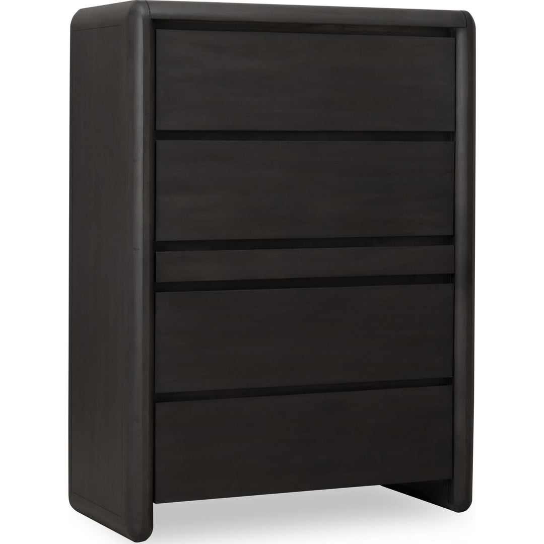 Xolani Five Drawer Acacia Wood Chest with Jewelry Tray in Jaguar