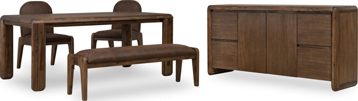 Xolani Rectangular Acacia Wood Leg Table in Impala – view 8