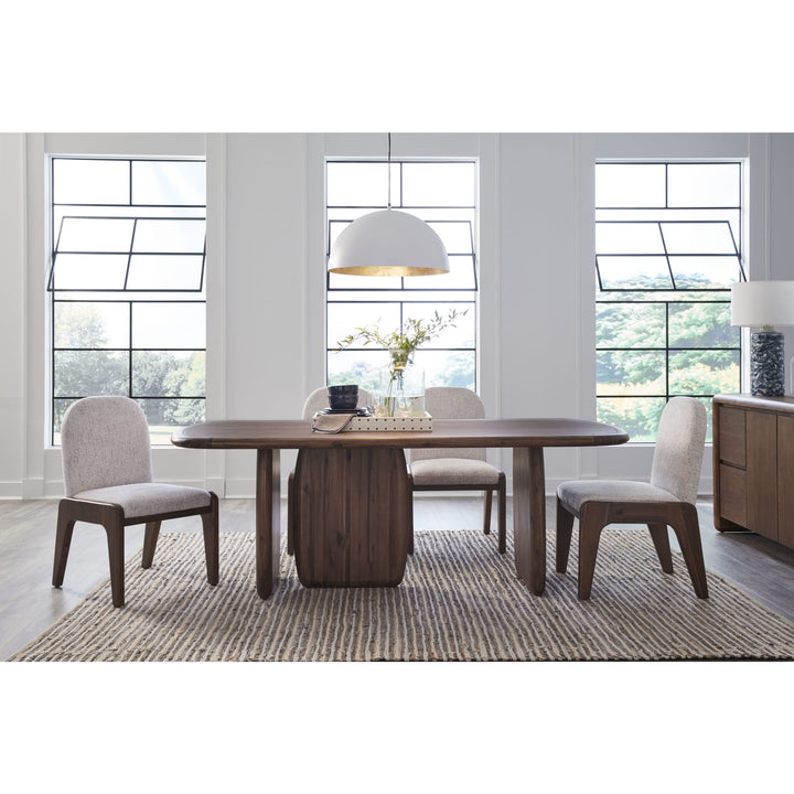 Xolani Rectangular Acacia Wood Pedestal Table in Impala