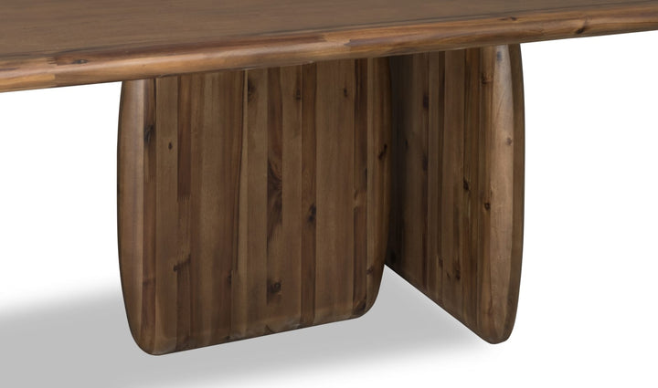 Xolani Rectangular Acacia Wood Pedestal Table in Impala – view 6