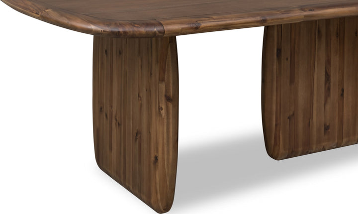 Xolani Rectangular Acacia Wood Pedestal Table in Impala – view 7
