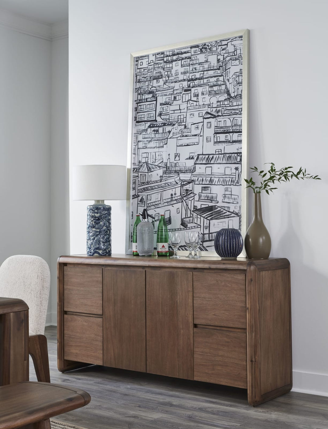Xolani Two Door Four Drawer Acacia Wood Sideboard in Impala