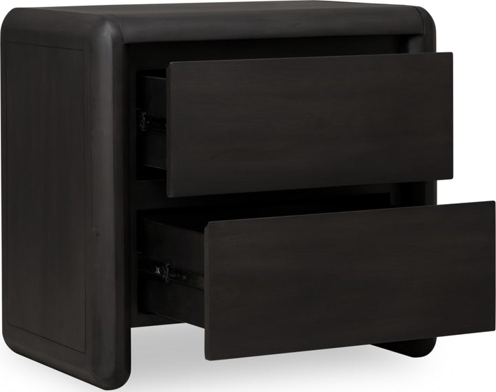 Xolani Two Drawer Acacia Wood Nightstand in Jaguar – view 8