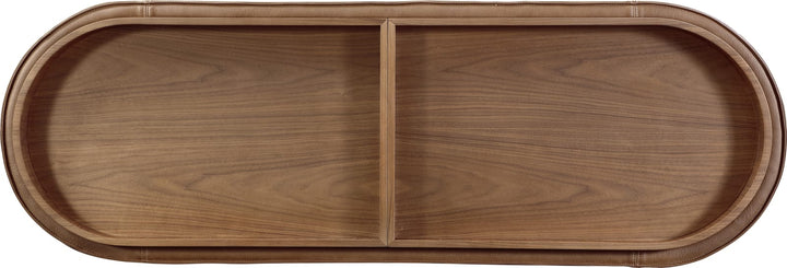 Yeal Leather Upholstered Storage Console Table with Wooden Tray Top – view 6