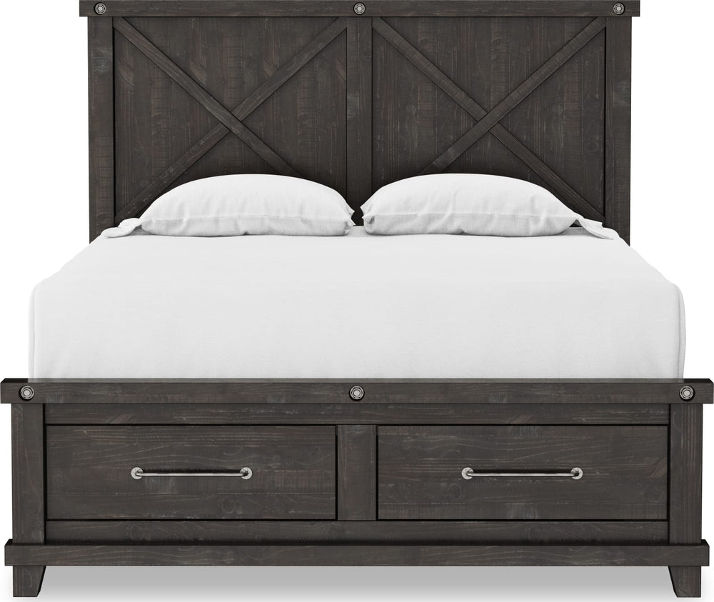Yosemite Full-size Solid Wood Footboard Storage Bed in Cafe – view 4