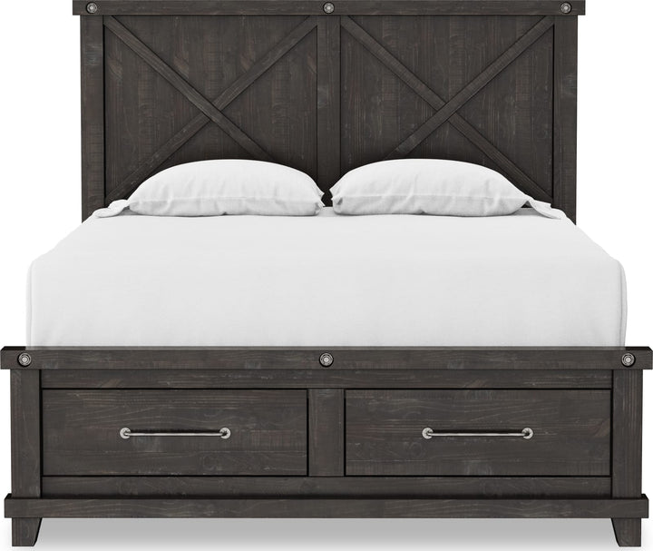 Yosemite King-size Solid Wood Footboard Storage Bed in Cafe – view 4