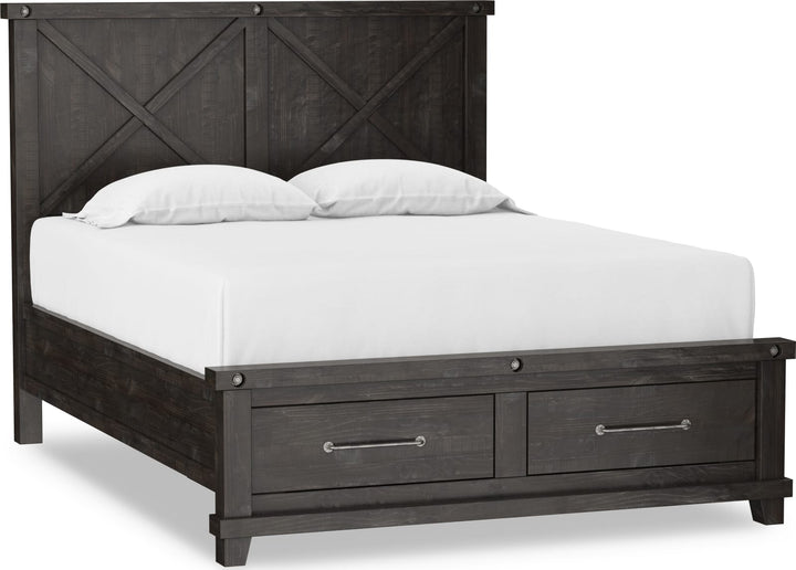 Yosemite Full-size Solid Wood Footboard Storage Bed in Cafe – view 5