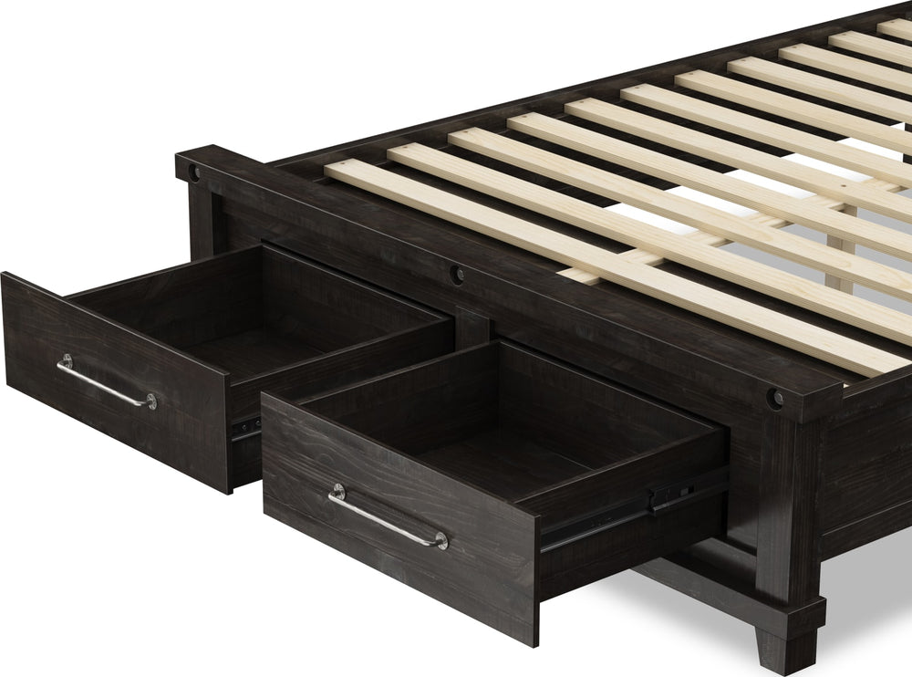 Yosemite Full-size Solid Wood Footboard Storage Bed in Cafe – view 6