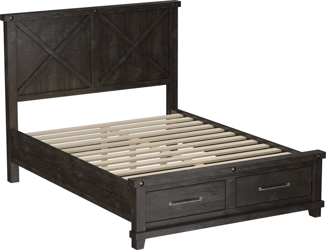 Yosemite King-size Solid Wood Footboard Storage Bed in Cafe – view 7
