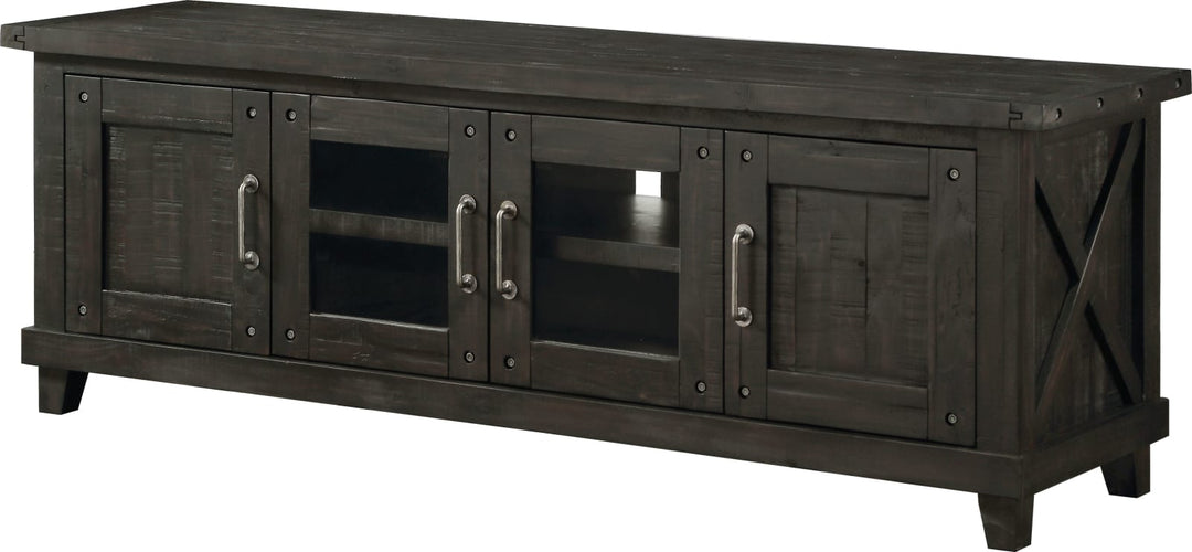 Yosemite Solid Wood Four Door Media Console in Cafe – view 3