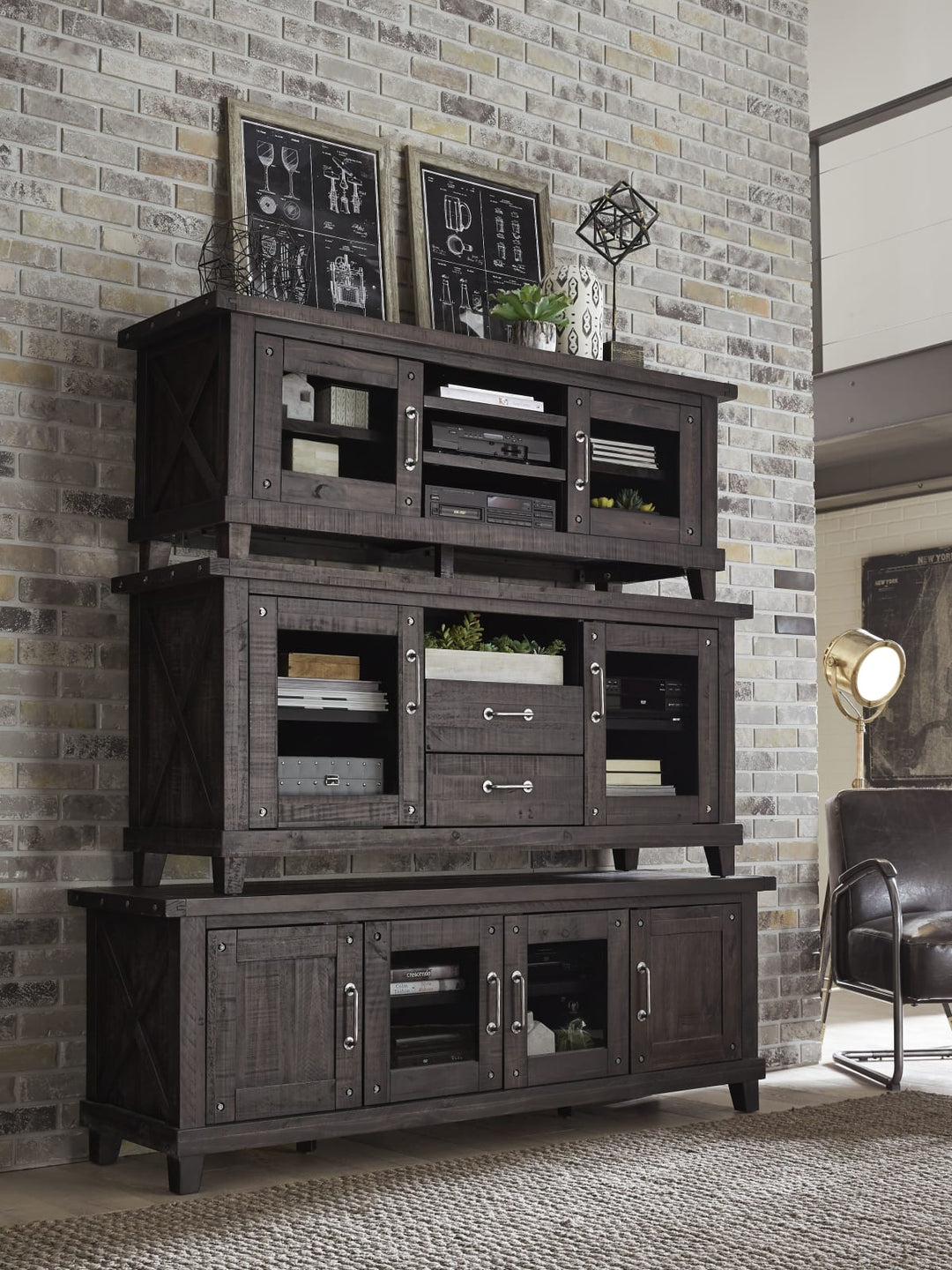 Yosemite Solid Wood Media Console in Cafe – view 3