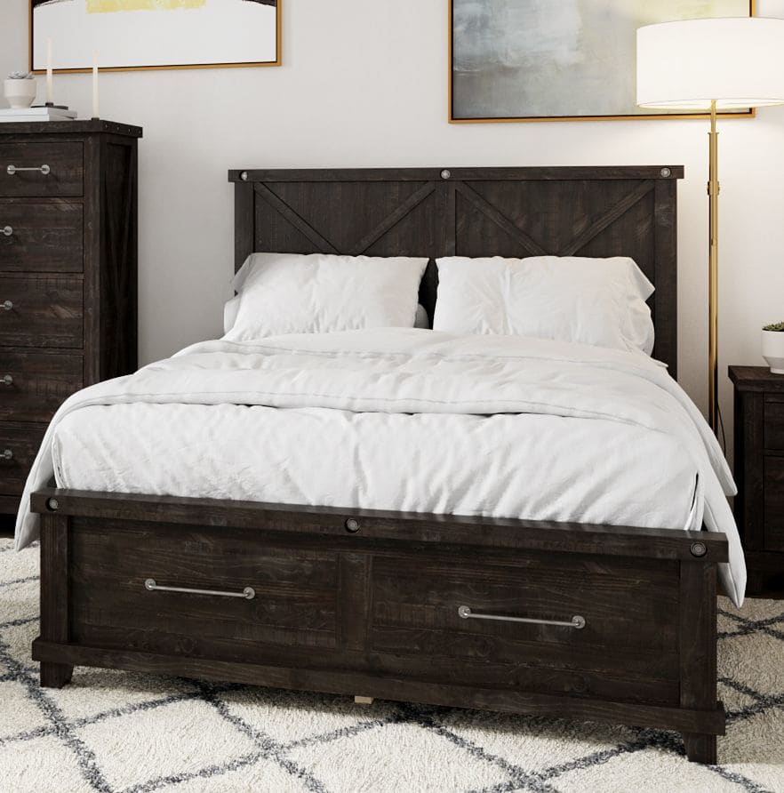 Yosemite Queen-size Solid Wood Panel Bed in Cafe – view 10
